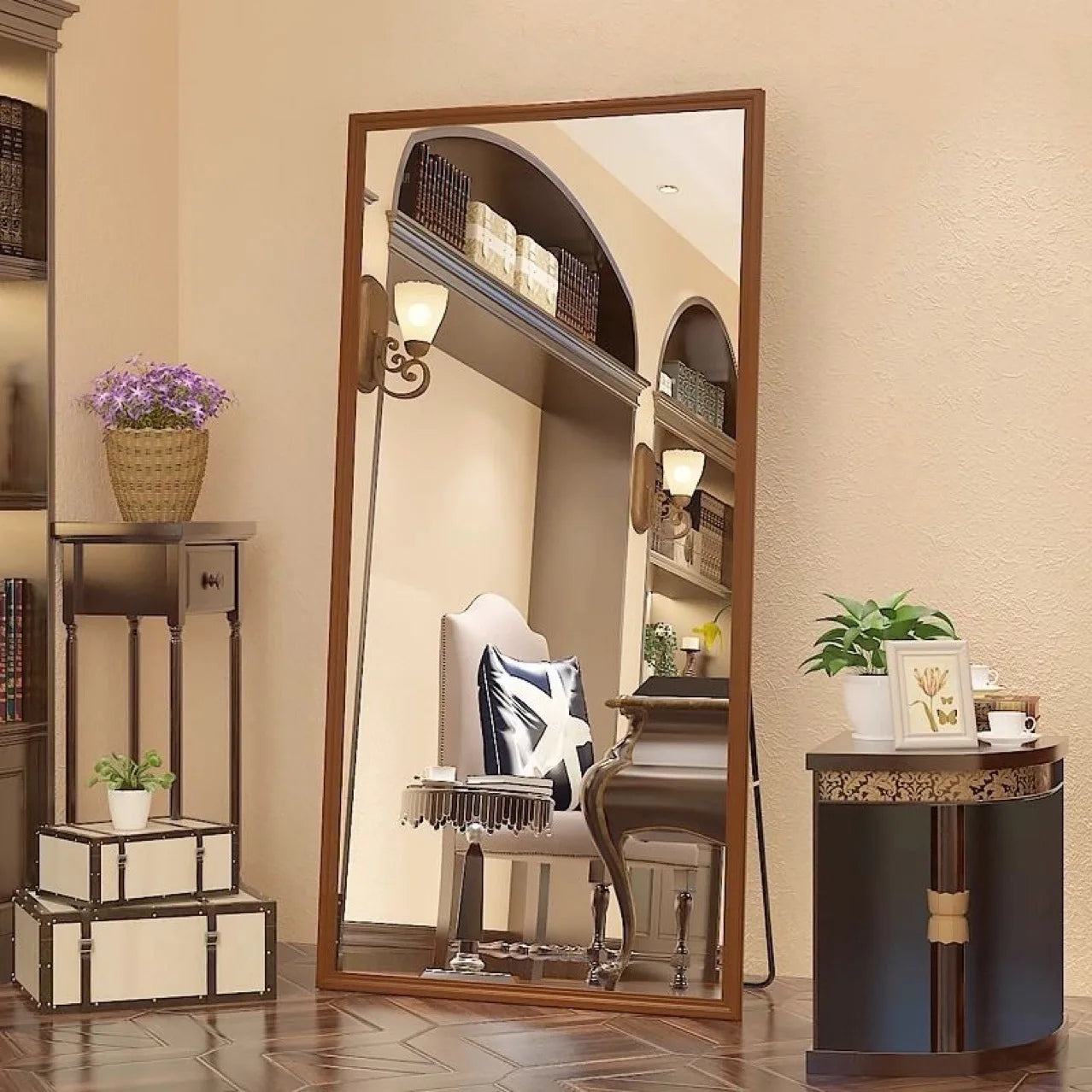 Customizable full body retro floor mirror home