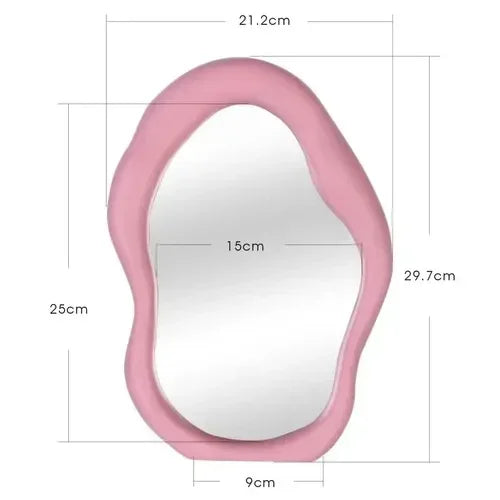 Espejo de maquillaje curvado europeo, espejo Irregular creativo, adornos de dormitorio, decoración del hogar, tocador decorativo