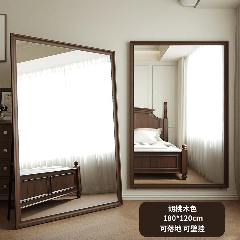 Espejo grande de madera maciza, suelo retro completo, sentido avanzado para el hogar, Internet, celebridades, dormitorio de niñas f