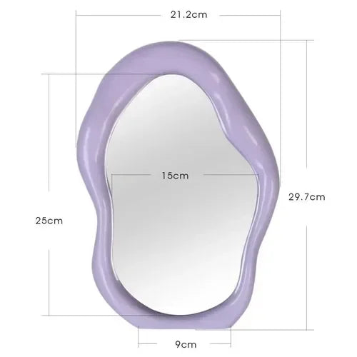 Espejo de maquillaje curvado europeo, espejo Irregular creativo, adornos de dormitorio, decoración del hogar, tocador decorativo