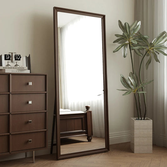 Espejo grande de madera maciza, suelo retro completo, sentido avanzado para el hogar, Internet, celebridades, dormitorio de niñas f