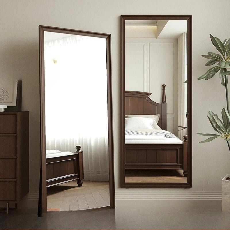 Espejo grande de madera maciza, suelo retro completo, sentido avanzado para el hogar, Internet, celebridades, dormitorio de niñas f