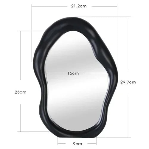 Espejo de maquillaje curvado europeo, espejo Irregular creativo, adornos de dormitorio, decoración del hogar, tocador decorativo